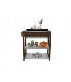 KITCHEN CASTANHAL REF AZ1031 CART WHITE/WALNUT (